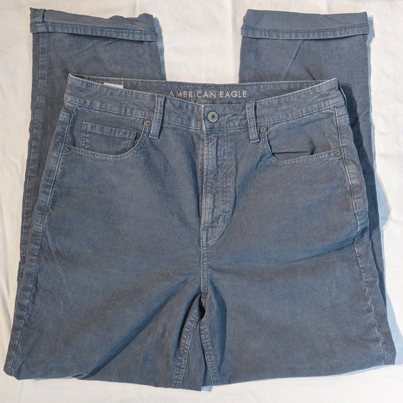 American Eagle Outfitters Pants - AE Mom Fit Light Blue Cords Size 12 Long